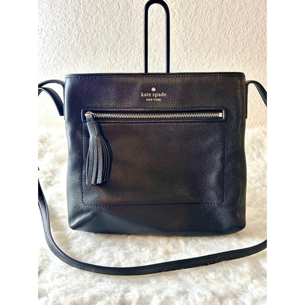 Kate Spade Chester Street Dessi Pebled Leather Crossbody Black - Picture 1 of 7